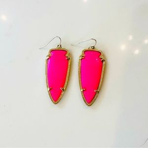 Kendra Scott Skylar Neon Pink Gold Large RARE